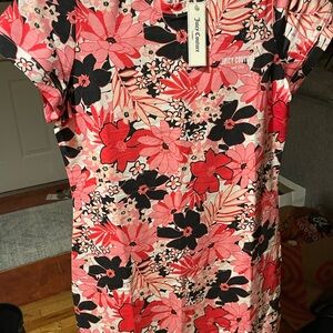 Juicy Couture Pink and Black Floral Dress Size XL NWT
